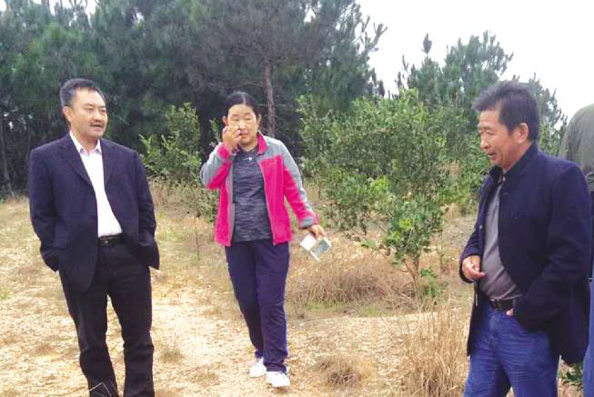 著名油茶专家陈永忠教授(左)来购宝钱包官网农业公司基地考察